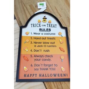 Ashland Halloween Trick or Treat Rules Wall Hanging, **NEW WITH TAGS**